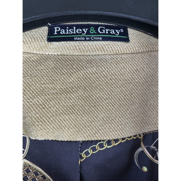 Paisley & Gray Mens XL Tan Soft Ribbed Knit Sport Coat Blazer Slim Fit *Flawed* - Picture 10 of 16